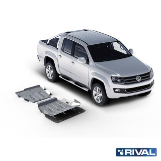 Zestaw osłon podwozia Rival 3,8 mm — chłodnica, silnik, skrzynia, reduktor — Volkswagen Amarok 2010-2016 2.0 TDI - ujęcie 2