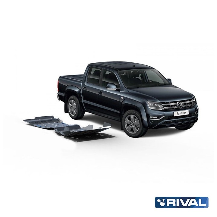Zestaw osłon Rival — chłodnica, silnik, skrzynia, reduktor — aluminium 4 mm — VW Amarok 2010-2020
