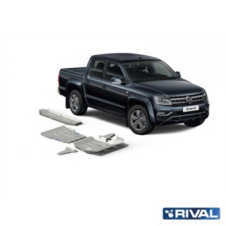 Zestaw osłon Rival — chłodnica, silnik, skrzynia, reduktor, wahacze, zbiornik — aluminium 4 mm — VW Amarok 2016-2020