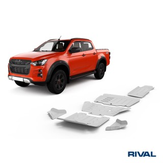 Zestaw osłon Rival — chłodnica, silnik, skrzynia, reduktor, zbiornik, wahacze — 6 mm — Isuzu D-Max od 2021