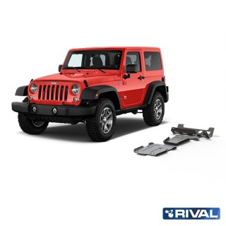 Zestaw osłon Rival — silnik, skrzynia biegów, tłumik — aluminium 6 mm — Jeep Wrangler JL 2018-2021