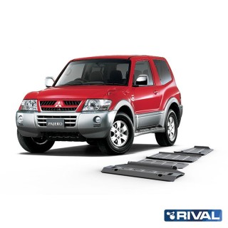 Zestaw osłon Rival — chłodnica, silnik, skrzynia, reduktor — Mitsubishi Pajero IV 2006-2022