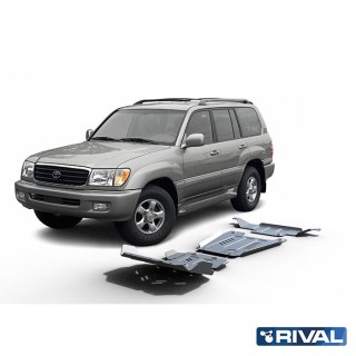 Zestaw osłon Rival — silnik, skrzynia biegów, reduktor — aluminium 6 mm — Toyota Land Cruiser 100 2002-2007