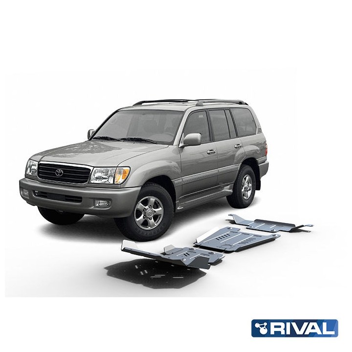 Zestaw osłon Rival — silnik, skrzynia biegów, reduktor — aluminium 6 mm — Toyota Land Cruiser 100 2002-2007