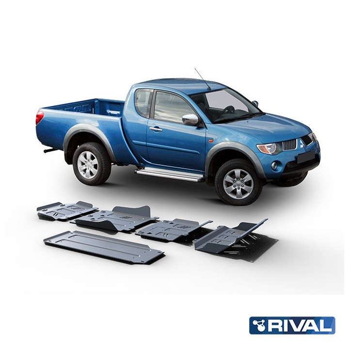 Zestaw osłon Rival 6 mm — chłodnica, silnik, skrzynia, reduktor, zbiornik — Mitsubishi L200 2,5 D