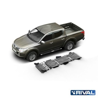Zestaw osłon Rival alu 3,8 mm — chłodnica, silnik, skrzynia, reduktor — Mitsubishi L200 2015-2023, Pajero Sport