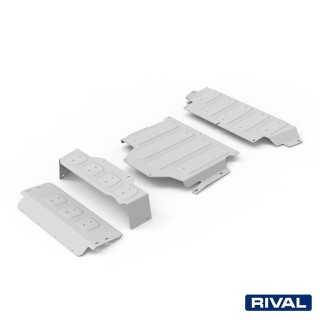 Zestaw osłon Rival aluminium 6 mm — drążki kierownicze, silnik, skrzynia, reduktor — Nissan Patrol Y61