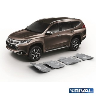 Zestaw osłon Rival alu 3,8 mm — chłodnica, silnik, skrzynia, reduktor — Mitsubishi L200 2015-2023, Pajero Sport - ujęcie 2
