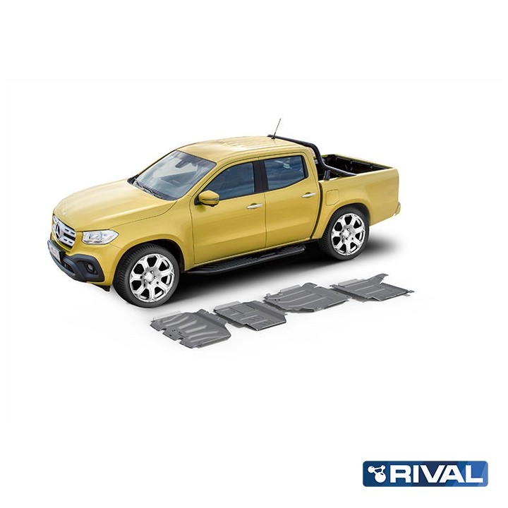 Zestaw osłon Rival aluminium 3,8 mm — chłodnica, silnik, skrzynia, reduktor — Mercedes-Benz X-Class 3,0 D V6 od 2018 - ujęcie 2