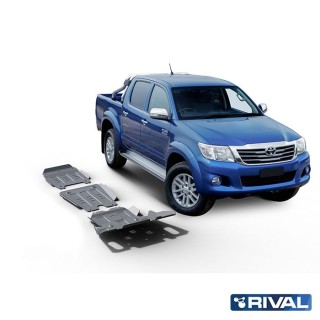 Zestaw osłon Rival alu 3,8 mm — chłodnica, silnik, skrzynia, reduktor — Toyota Hilux 2005-2015