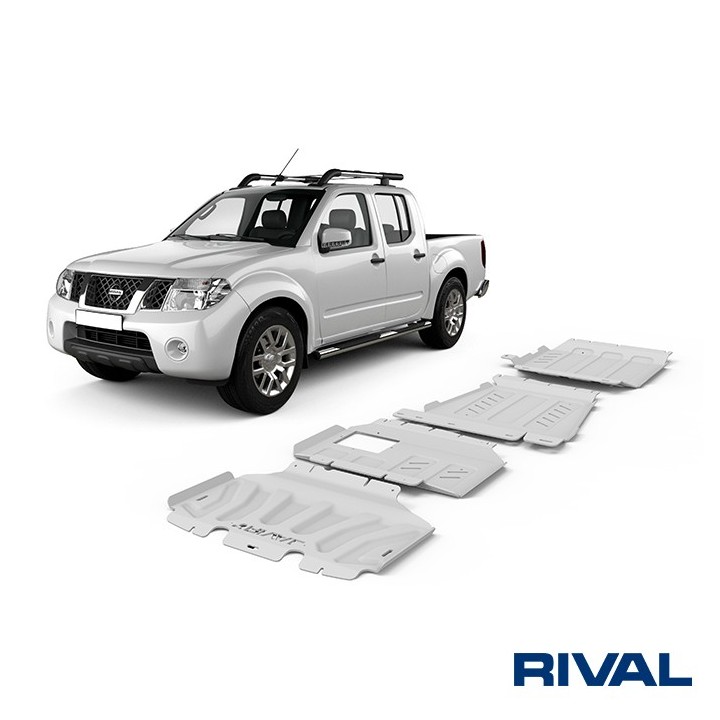 Zestaw osłon Rival aluminium 6 mm — chłodnica, silnik, skrzynia, reduktor — Renault Alaskan od 2017