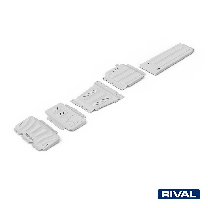 Zestaw osłon Rival aluminium 6 mm — chłodnica, silnik, skrzynia, reduktor, zbiornik — Nissan Navara