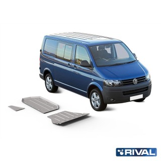 Zestaw osłon Rival 4 mm — silnik, skrzynia, wydech, zbiornik — VW Transporter, Caravelle, Multivan 2003-2024