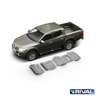 Zestaw osłon Rival alu 6 mm — chłodnica, silnik, skrzynia, reduktor — Mitsubishi Pajero Sport od 2016, L200 - ujęcie 2
