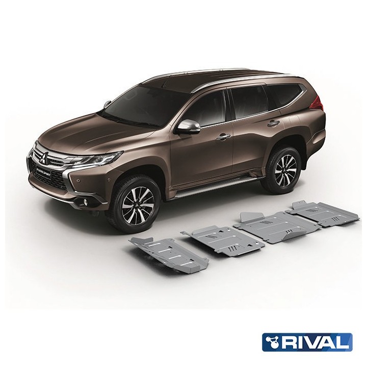 Zestaw osłon Rival alu 6 mm — chłodnica, silnik, skrzynia, reduktor — Mitsubishi Pajero Sport od 2016, L200 - ujęcie 3