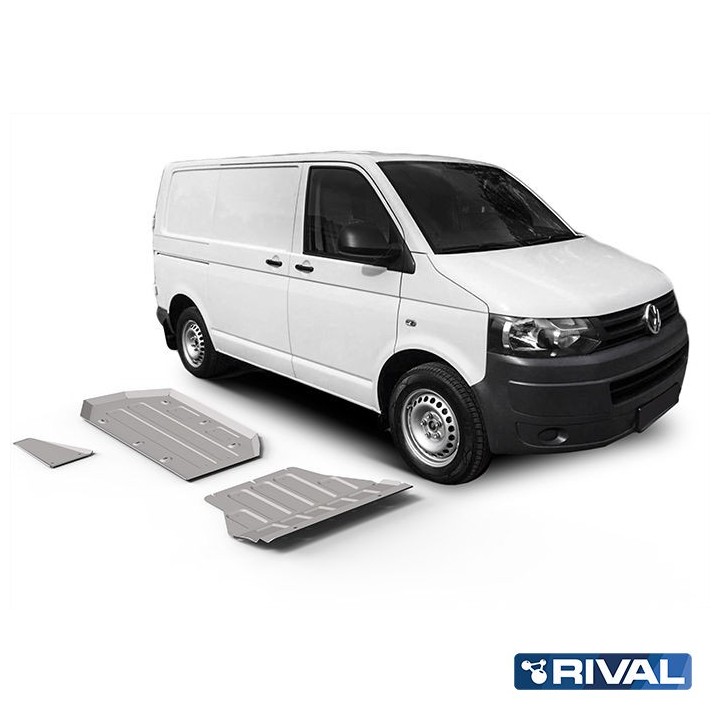 Zestaw osłon Rival 4 mm — silnik, skrzynia, wydech, zbiornik — VW Transporter, Caravelle, Multivan 2003-2024 - ujęcie 2