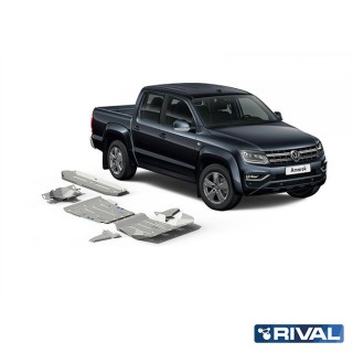 Zestaw osłon Rival aluminium 6 mm — chłodnica, silnik, skrzynia, reduktor, wahacze, zbiornik, dyferencjał — VW Amarok 2010-2020