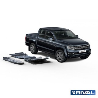 Zestaw osłon Rival — chłodnica, silnik, skrzynia, reduktor, zbiornik — aluminium — VW Amarok 2016-2020 - ujęcie 2