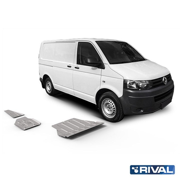 Zestaw osłon Rival 6 mm — silnik, skrzynia, wydech, zbiornik — VW Transporter, Caravelle, Multivan T6 2015-2019