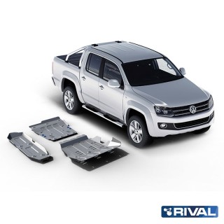 Zestaw osłon Rival — chłodnica, silnik, skrzynia, reduktor, zbiornik — aluminium 4 mm — VW Amarok 2010-2020
