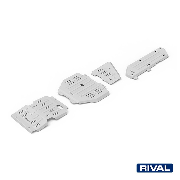 Zestaw osłon Rival — silnik, skrzynia, reduktor, zbiornik paliwa — aluminium 6 mm — Land Cruiser Prado J250 od 2024