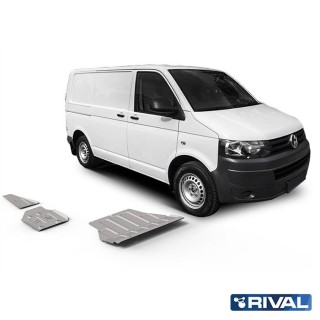 Zestaw osłon Rival — blok silnika, zbiornik paliwa, wydech — aluminium 4 mm — VW T6 2015-2020 - ujęcie 2