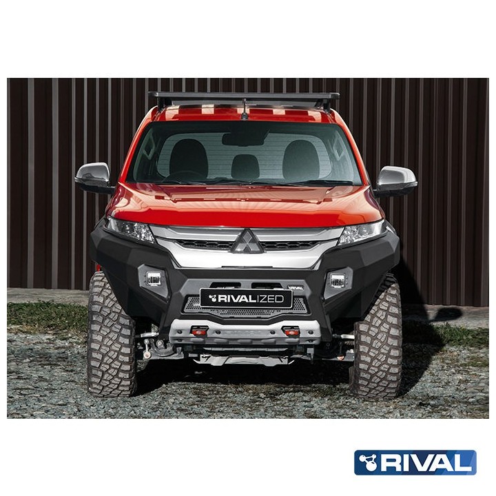 Zderzak przedni aluminiowy Rival 6 mm z oświetleniem LED — Mitsubishi L200 2018-2023 - ujęcie 3