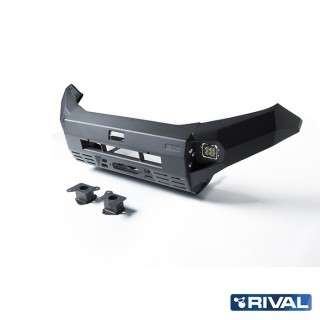 Zderzak przedni aluminiowy Rival 6 mm z oświetleniem LED — Nissan Navara 2014-2021