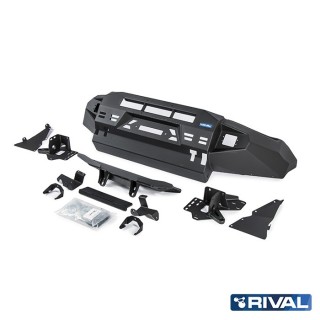 Zderzak przedni aluminiowy Rival z oświetleniem LED, czarny — Volkswagen Amarok 2010-2016 i 2016-2020