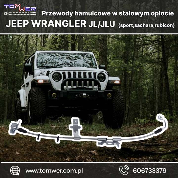 Przewód hamulcowy w oplocie Tomwer — Wrangler JL 4xe/392, lewy tył - ujęcie 4