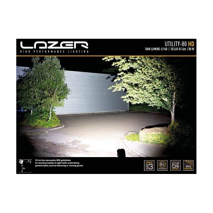 Lampa robocza LED LAZER UTILITY 80 HD – 8 940 lm – IP68 /