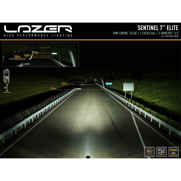 LAZER Sentinel 7" Elite White ze światłami pozycyjnymi