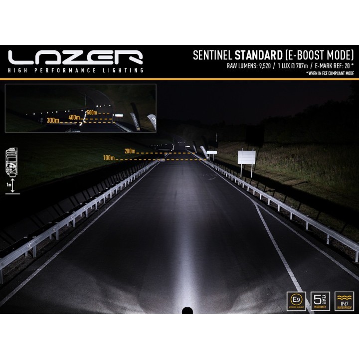 LAZER Sentinel 9'' White ze światłami pozycyjnymi – okrągła