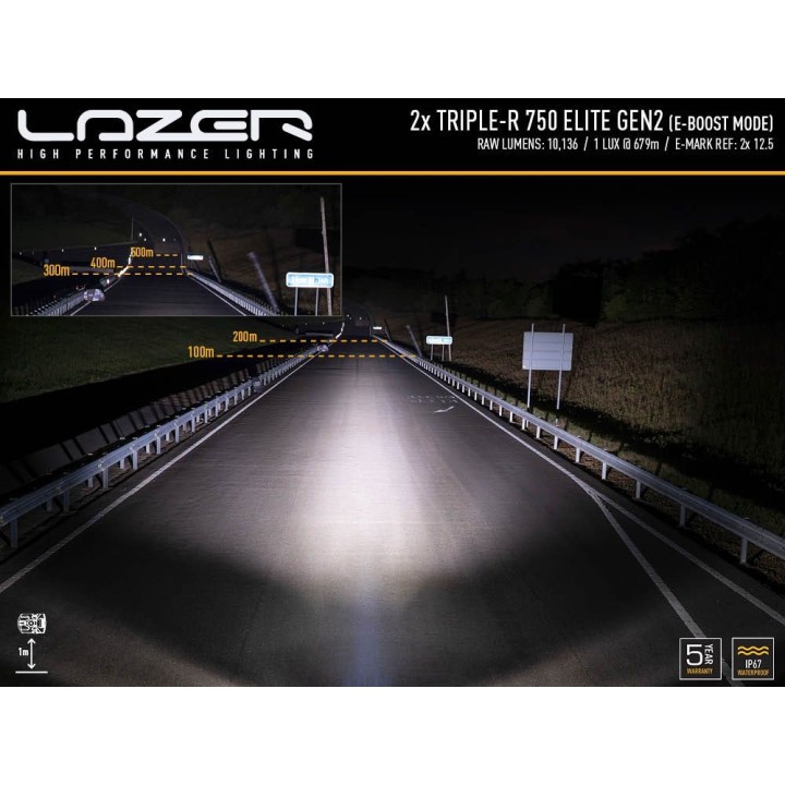Zestaw dwóch lamp LAZER TRIPLE-R 750 Elite (Gen2) z systemem montażu w fabrycznym grillu - Toyota Hilux GR Sport - ujęcie 6