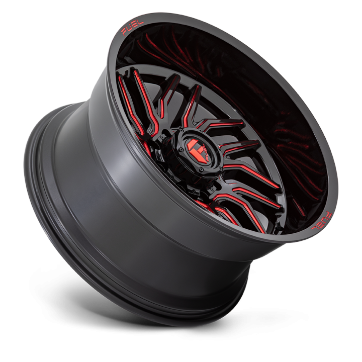 Felga aluminiowa D808 HURRICANE Gloss Black Milled Red Tint FUEL - ujęcie 3