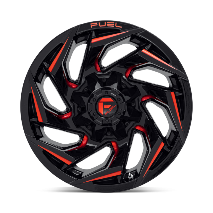 Felga aluminiowa D755 REACTION Gloss Black Milled W/ Red Tint FUEL - ujęcie 3
