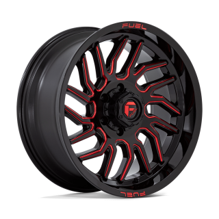 Felga aluminiowa D808 HURRICANE Gloss Black Milled Red Tint FUEL