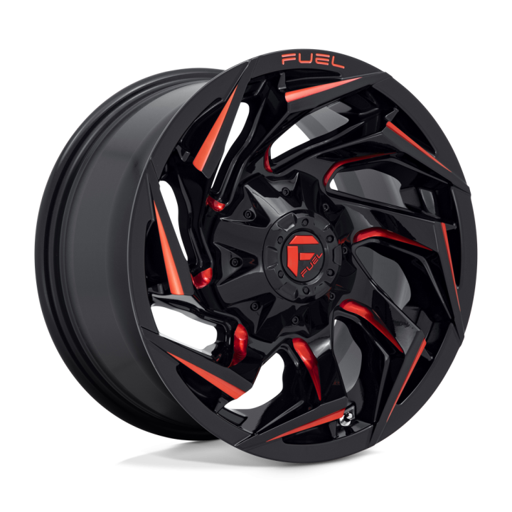 Felga aluminiowa D755 REACTION Gloss Black Milled W/ Red Tint FUEL