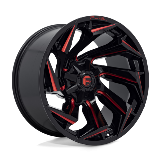 Felga aluminiowa D755 REACTION Gloss Black Milled W/ Red Tint FUEL