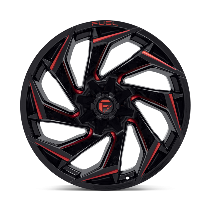 Felga aluminiowa D755 REACTION Gloss Black Milled W/ Red Tint FUEL - ujęcie 2