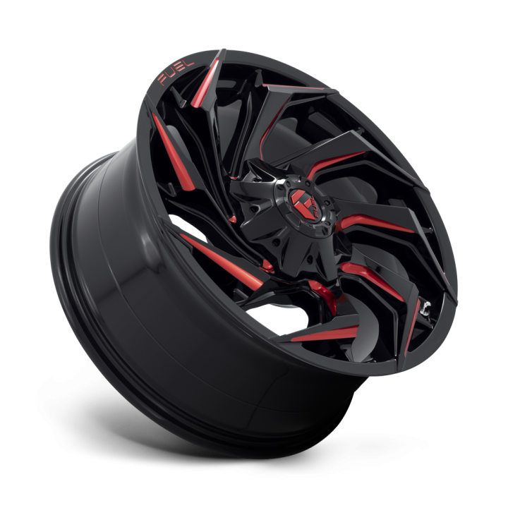 Felga aluminiowa D755 REACTION Gloss Black Milled W/ Red Tint FUEL - ujęcie 3