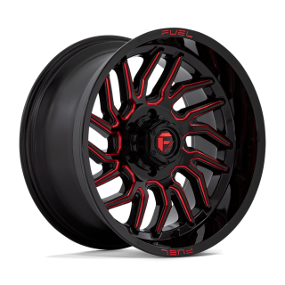 Felga aluminiowa D808 HURRICANE Gloss Black Milled Red Tint FUEL