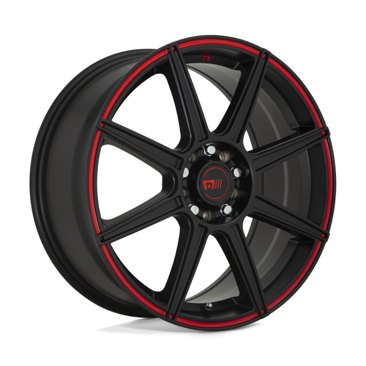 Felga aluminiowa MR142 CS8 Satin Black W/ Red Stripe MOTEGI RACING