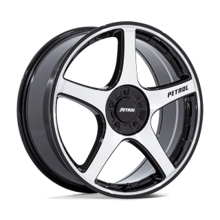 Felga aluminiowa PE003 P2E Gloss Black W/ Machined Face PETROL