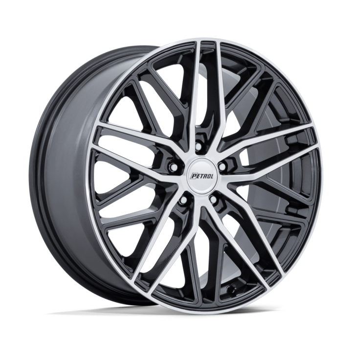Felga aluminiowa PE004 P3E Gloss Gunmetal W/ Brushed Machined Face PETROL