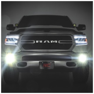 Lampy przeciwmgielne LED 3,5" Okrągłe Black Series Amber DRL Rough Country - ujęcie 2