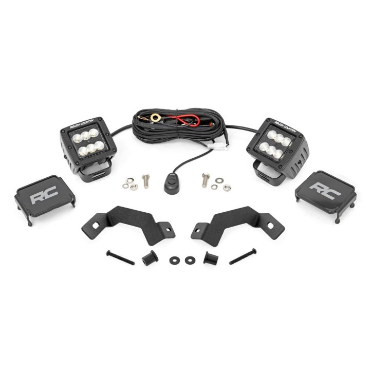 Zestaw lamp LED 2" Flood Beam Rough Country Black Series
