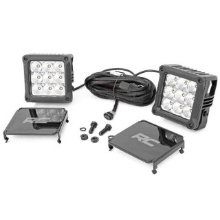 Lampy LED 4" kwadratowe white DRL Rough Country | Szekla4x4