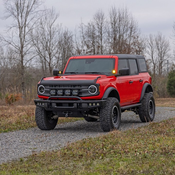 Lampy LED 2" kwadratowe amber spot Rough Country | Szekla4x4