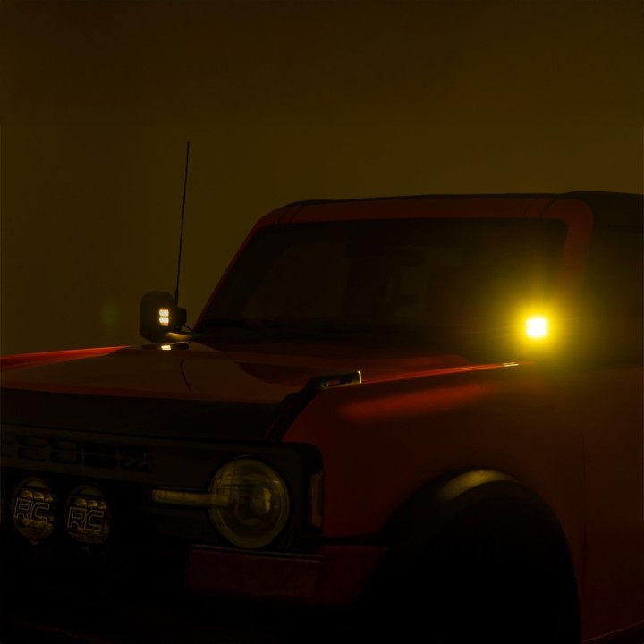 Lampy LED 2" kwadratowe amber spot Rough Country | Szekla4x4